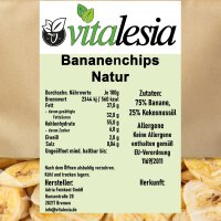 5kg Bananenchips naturbelassen frittiert in Kokosöl