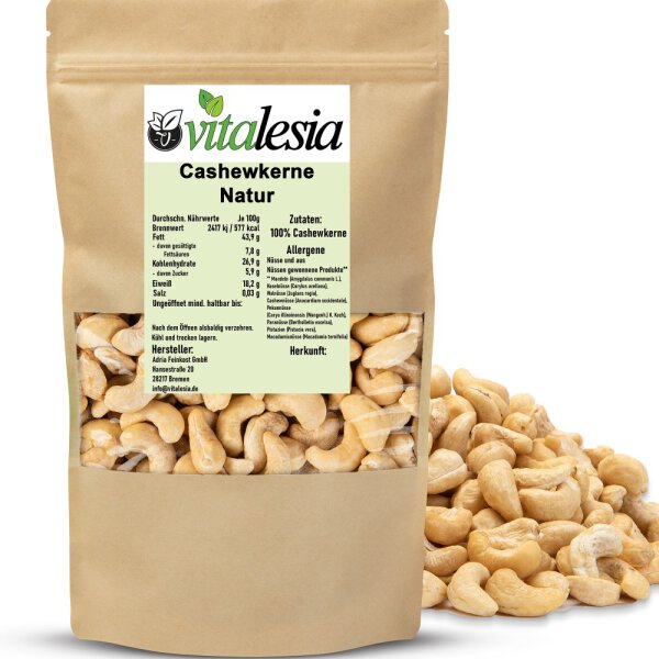 5kg Cashewkerne naturbelassen ganz