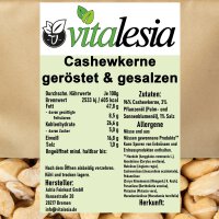 500g Cashewkerne geröstet & gesalzen