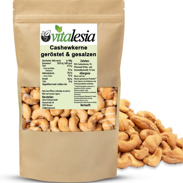 1kg Cashewkerne geröstet & gesalzen