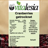 5kg Cranberries getrocknet mit Apfelsaft gesüßt