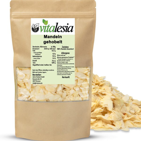Mandeln gehobelt blanchiert fein naturbelassen