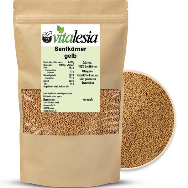 Senfkörner gelb naturbelassen ganz