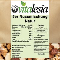 Fünfer-Nuss-Mix Mischung mit 5 Nüssen naturbelassen