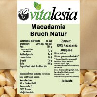Macadamia Bruch Naturbelassen große Stücke