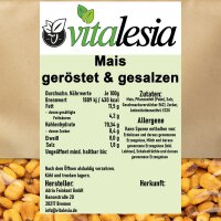 Maiskörner geröstet und gesalzen
