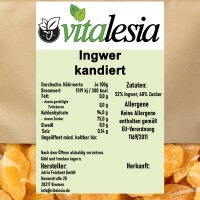 Ingwer getrocknet leicht kandiert ungeschwefelt