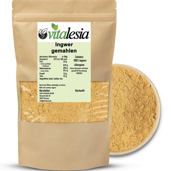 1kg Ingwer Pulver gemahlen naturbelassen
