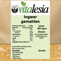 1kg Ingwer Pulver gemahlen naturbelassen